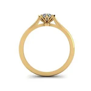 Anillo de compromiso de diamantes Lotus en oro amarillo - Photo 1