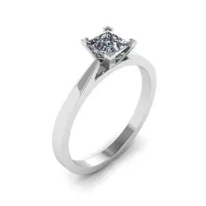 Anillo de diamantes de talla princesa estilo futurista - Photo 3
