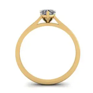 Anillo Plano Simple con Diamante Corazón Oro Amarillo - Photo 1