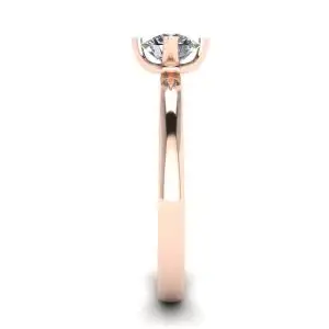 Anillo de diamantes redondos estilo punta invertida en oro rosado - Photo 2