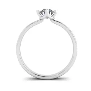 Anillo de diamantes redondos estilo punta invertida - Photo 3