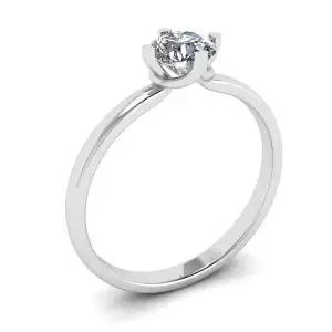 Anillo de diamantes redondos estilo punta invertida - Photo 2