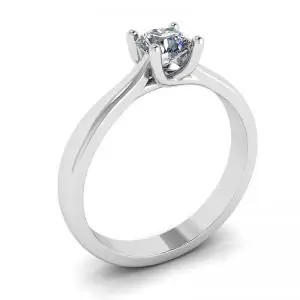 Anillo de puntas cruzadas con diamante redondo - Photo 3