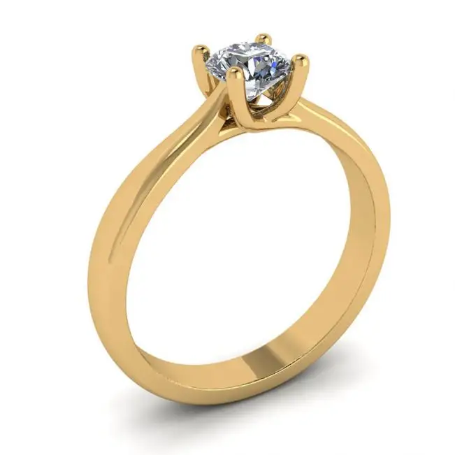 Anillo Puntas Cruzadas con Diamante Redondo Oro Amarillo 18K - Photo 3