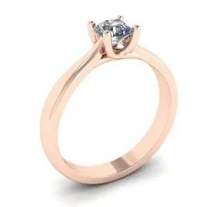 Anillo de Puntas Cruzadas con Diamante Redondo Oro Rosa 18K - Photo 3