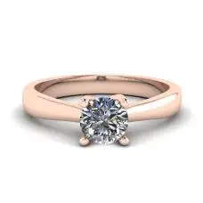 Anillo de Puntas Cruzadas con Diamante Redondo Oro Rosa 18K