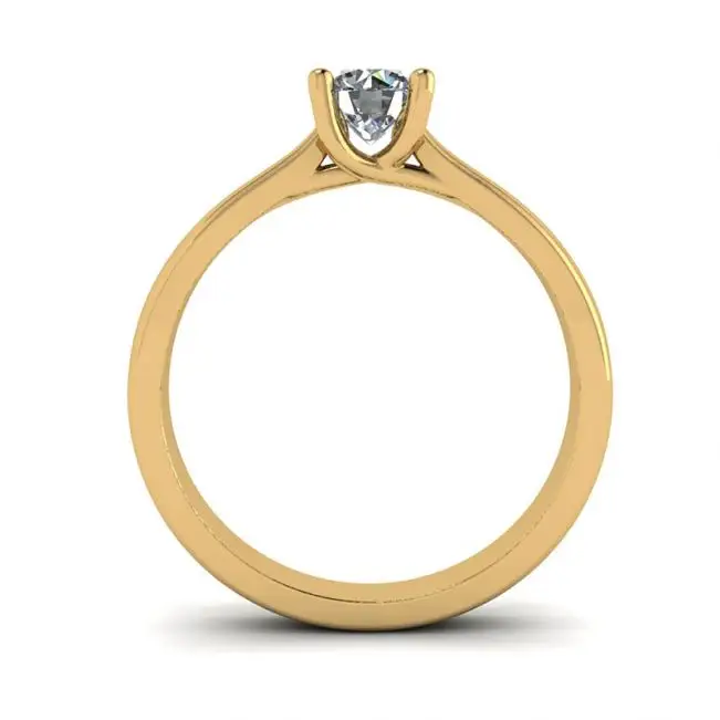 Anillo Puntas Cruzadas con Diamante Redondo Oro Amarillo 18K - Photo 1