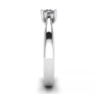 Anillo de puntas cruzadas con diamante redondo - Photo 2