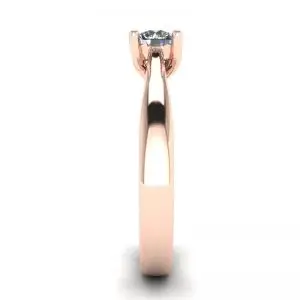 Anillo de Puntas Cruzadas con Diamante Redondo Oro Rosa 18K - Photo 2