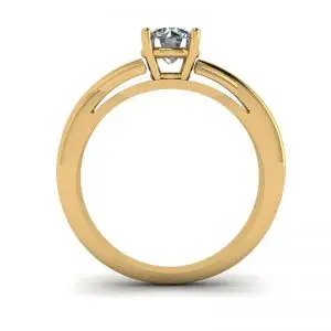 Anillo X Cruz con Diamante Redondo Oro Amarillo - Photo 1