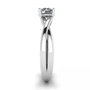 Anillo de cruz X con diamante redondo - Photo 2