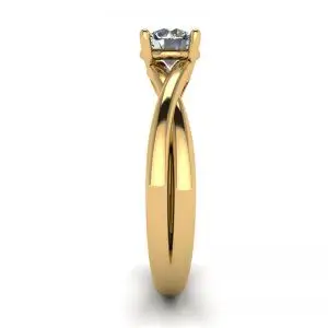 Anillo X Cruz con Diamante Redondo Oro Amarillo - Photo 2