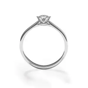 Anillo de compromiso de 6 puntas con diamantes de corona - Photo 1