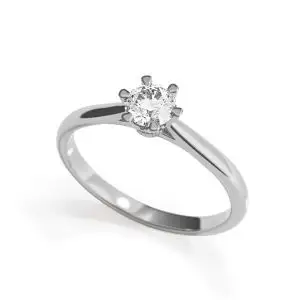 Anillo de compromiso de 6 puntas con diamantes de corona - Photo 3