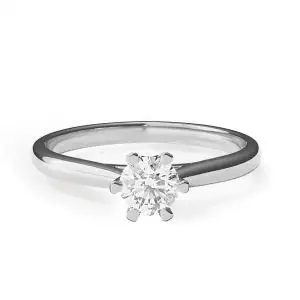 Anillo de compromiso de 6 puntas con diamantes de corona