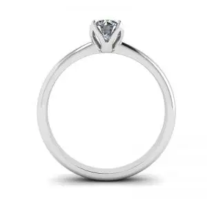 Anillo con montura de pétalo y diamante redondo - Photo 1
