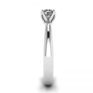 Anillo con montura de pétalo y diamante redondo - Photo 2