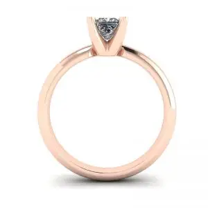 Anillo de oro rosa con diamante talla princesa - Photo 1