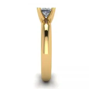 Anillo de Oro Amarillo con Diamante Talla Princesa - Photo 2