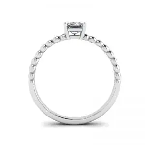 Anillo barbudo con diamante talla esmeralda - Photo 1