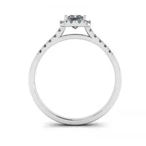 Anillo de diamantes de talla princesa Halo - Photo 3