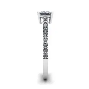 Anillo de diamantes de talla princesa con pavé lateral - Photo 2