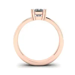 Anillo Doble de Compromiso de Corte Princesa Contemporáneo en Oro Rosa - Photo 1