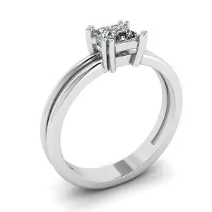 Anillo de compromiso de corte princesa contemporáneo - Photo 3
