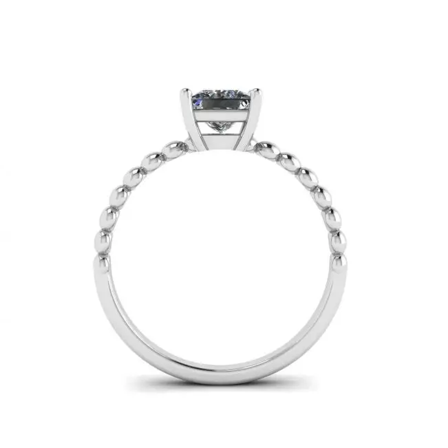 Anillo barbudo con diamante talla princesa - Photo 1