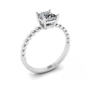 Anillo barbudo con diamante talla princesa - Photo 3