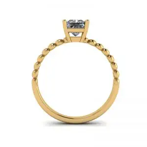 Anillo Barbudo con Diamante Talla Princesa en Oro Amarillo 18K - Photo 1