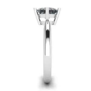 Solitario Rombo Diamante Talla Princesa Oro Blanco - Photo 2