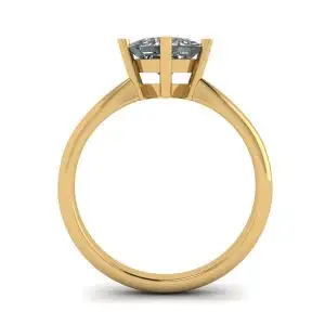Anillo Solitario Rombo Princesa Diamante Oro Amarillo - Photo 1