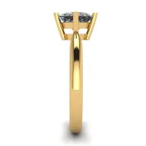 Anillo Solitario Rombo Princesa Diamante Oro Amarillo - Photo 2
