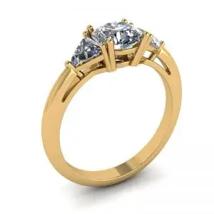 Anillo de tres diamantes en oro amarillo de 18 quilates - Photo 3