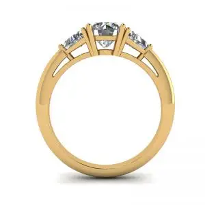 Anillo de tres diamantes en oro amarillo de 18 quilates - Photo 1