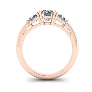 Anillo de tres diamantes en oro rosa de 18 quilates - Photo 1