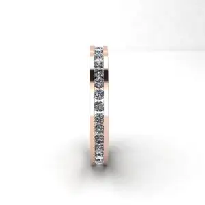 Anillo de diamantes de eternidad con montura de canal en oro rosado - Photo 1