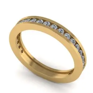 Anillo de eternidad con diamantes en montura de canal en oro amarillo - Photo 1