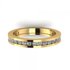 Anillo de eternidad con diamantes en montura de canal en oro amarillo
