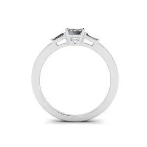 Anillo de diamantes de talla baguette lateral y talla esmeralda - Photo 1