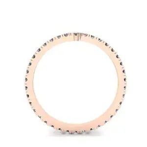 Alianza de eternidad con diamantes curvos en oro rosa - Photo 1