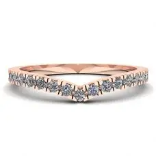 Alianza de eternidad con diamantes curvos en oro rosa
