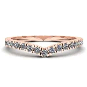 Alianza de eternidad con diamantes curvos en oro rosa