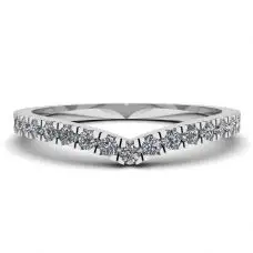 Alianza de eternidad con diamantes curvos en oro blanco