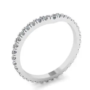 Alianza de eternidad con diamantes curvos en oro blanco - Photo 3
