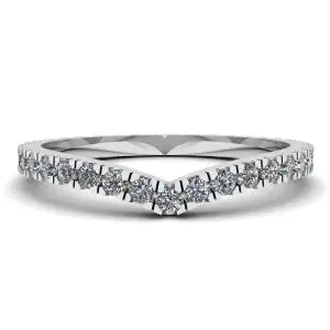 Alianza de eternidad con diamantes curvos en oro blanco