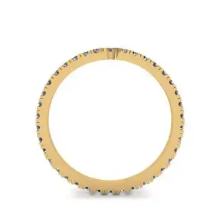 Alianza de eternidad con diamantes curvos en oro amarillo - Photo 1