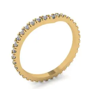 Alianza de eternidad con diamantes curvos en oro amarillo - Photo 3