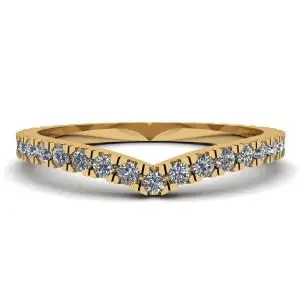 Alianza de eternidad con diamantes curvos en oro amarillo